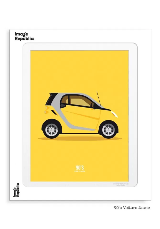 Image Republic Affiche 90's Voiture Jaune Le Duo Hot