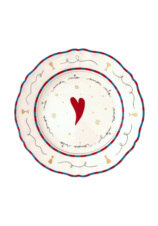 Bitossi Ceramiche Assiette Plate Heart Hot