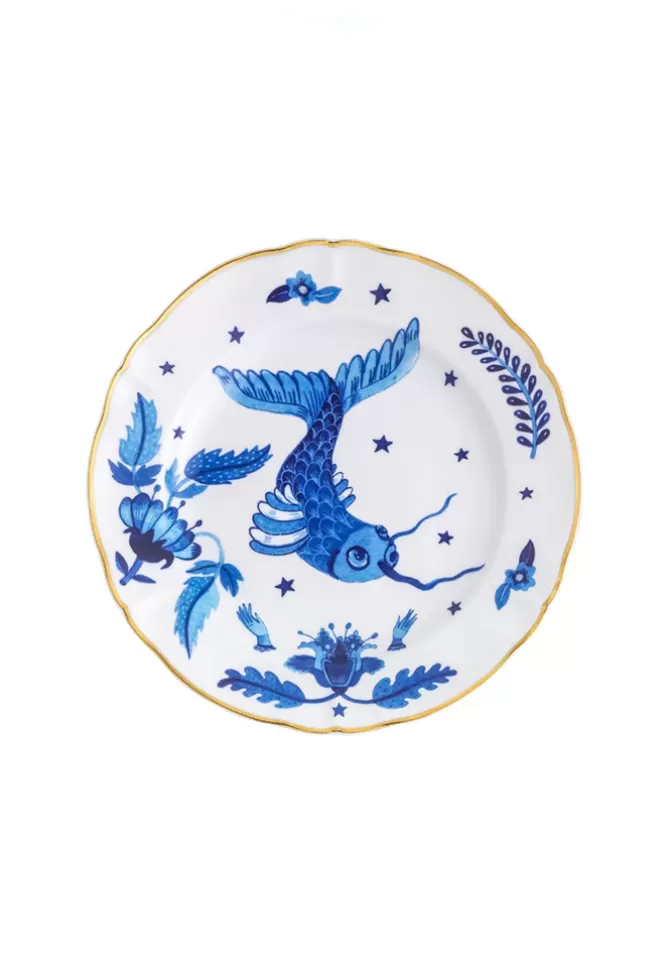 Bitossi Ceramiche Assiette Porcelaine Pesce Discount