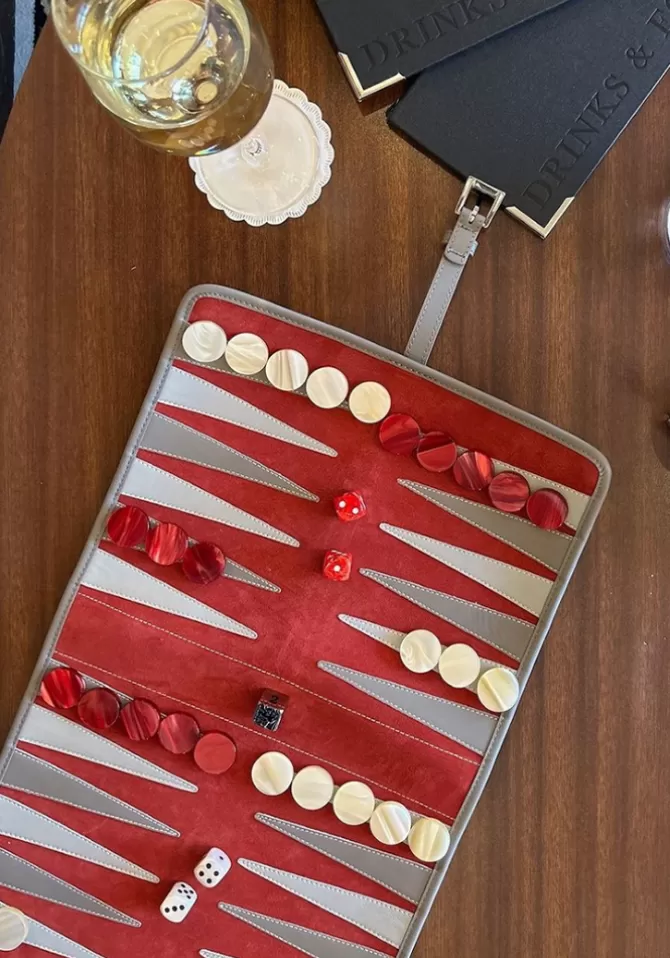 Hector Saxe Backgammon Victor De Voyage Scarlet Clearance
