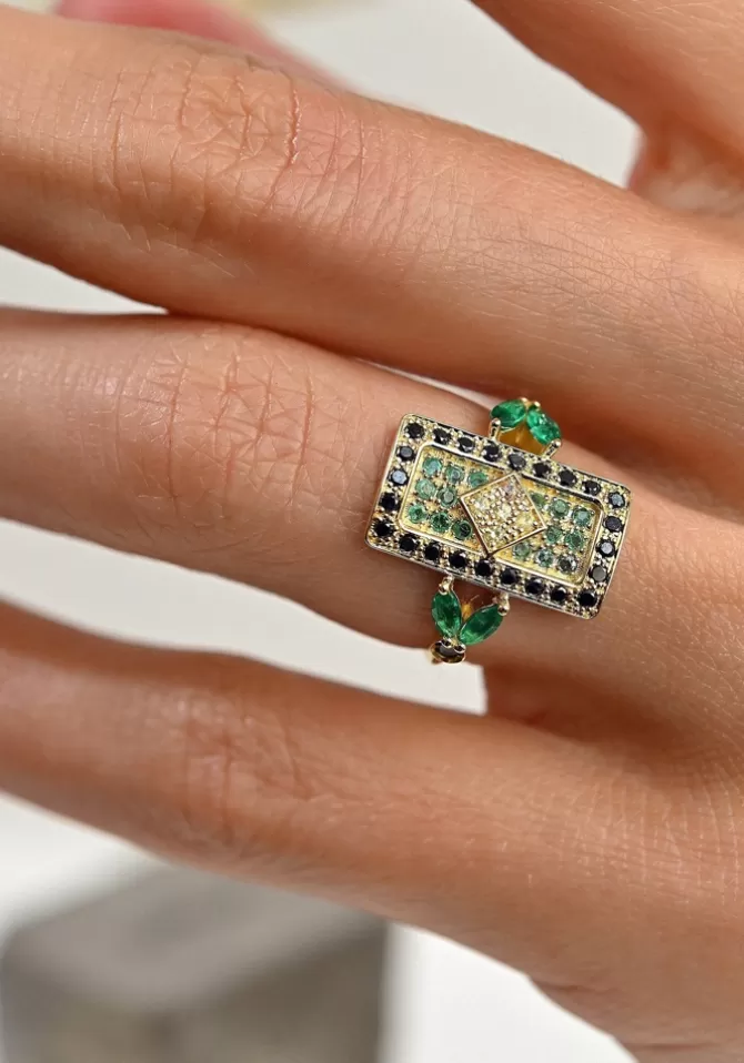 Sophie D Agon Bague Ava 1 Verte Store