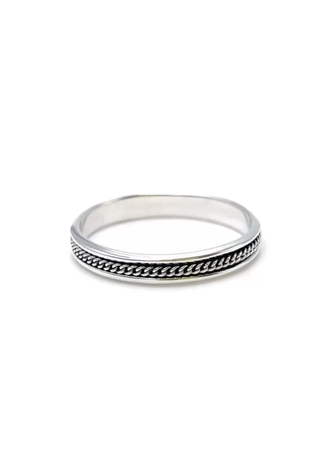 Canyon Bague Avec Chaine Au Centre Petit Modèle Argent Flash Sale