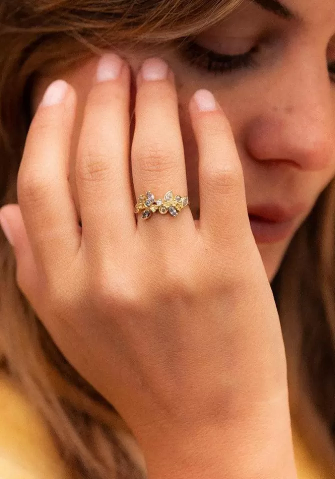Sophie D Agon Bague Camelia 1 Givre Outlet