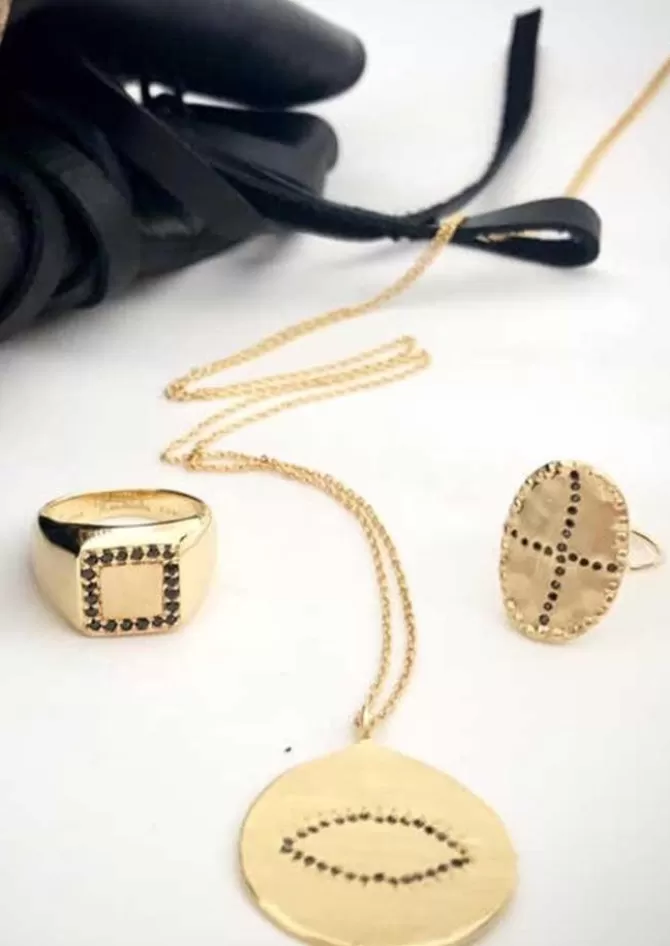 Louise Hendricks Bague Chevalière Polyrodos Noir Sale