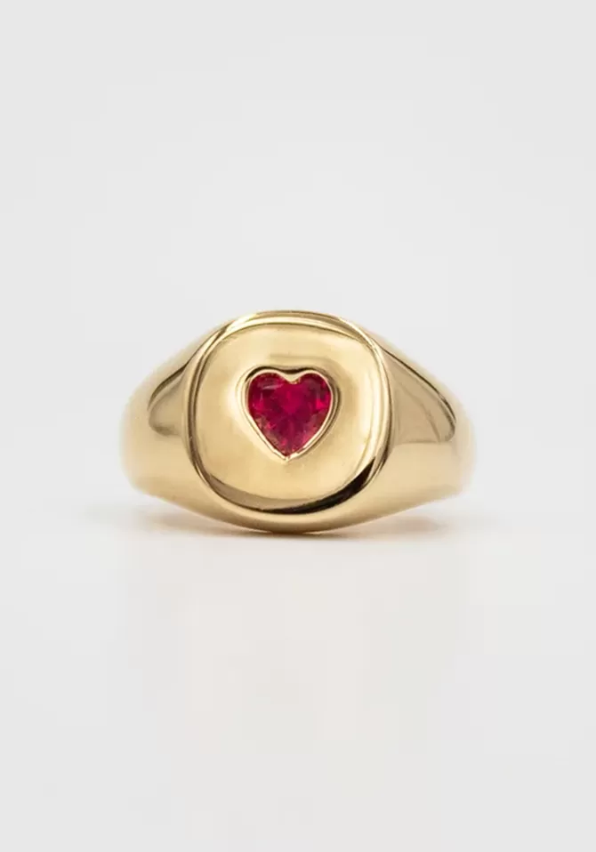 Sigal Bague Coeur Rose Cheap