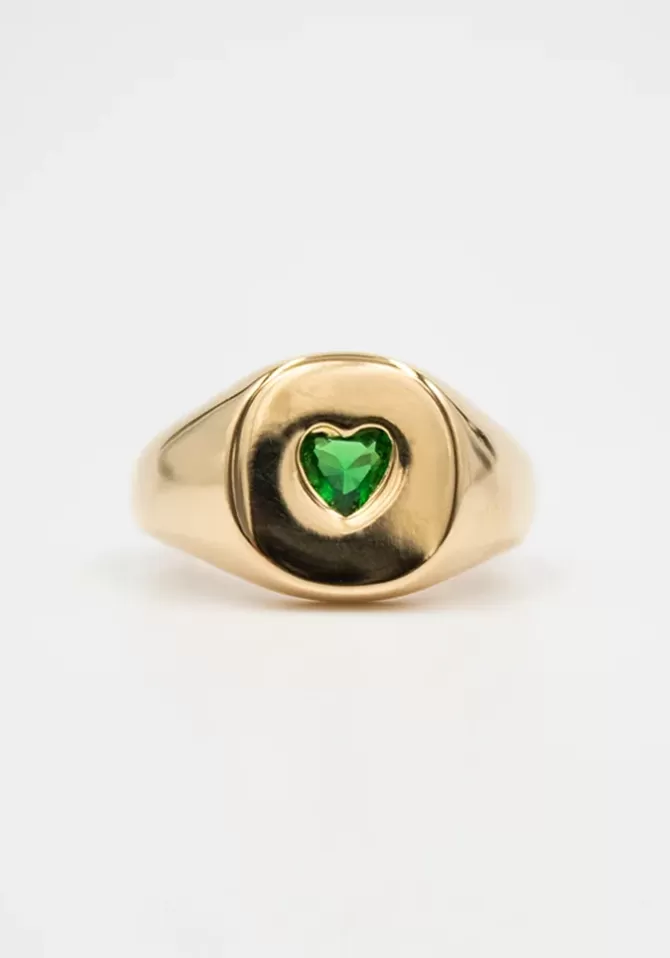 Sigal Bague Coeur Vert Clearance