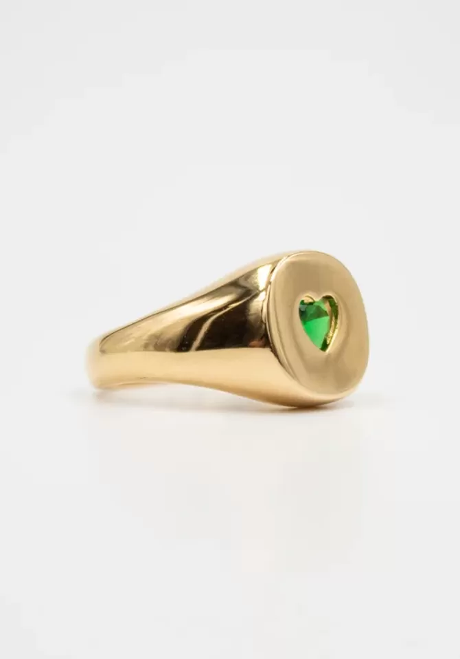 Sigal Bague Coeur Vert Clearance