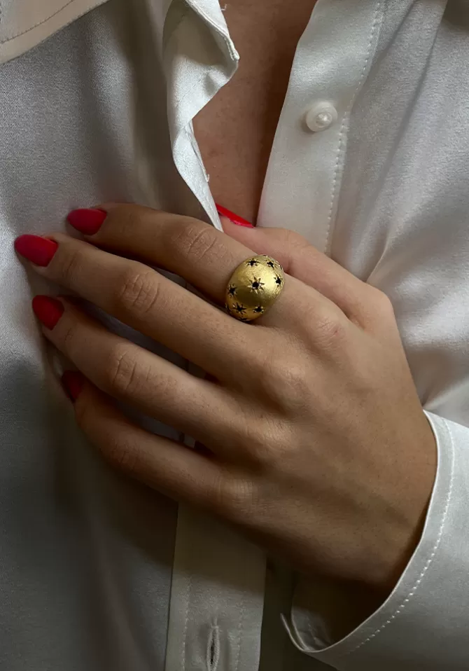 Virginie Berman Bague Constellation Noire Sale