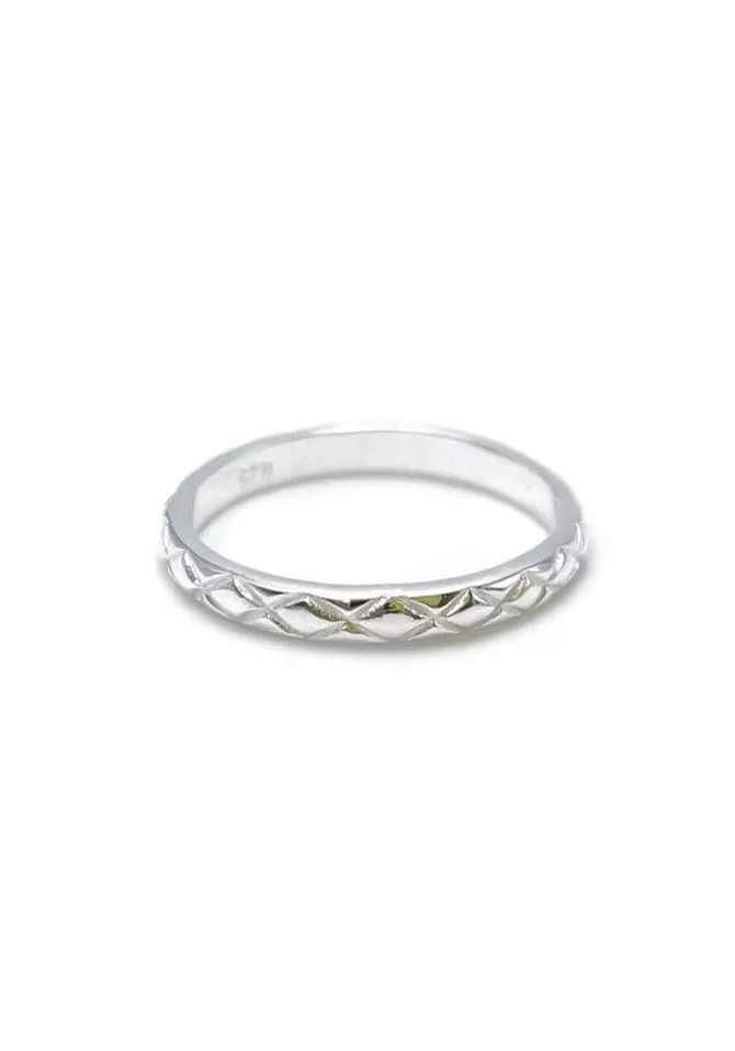 Canyon Bague Fine A Motifs Losanges Argent Best Sale