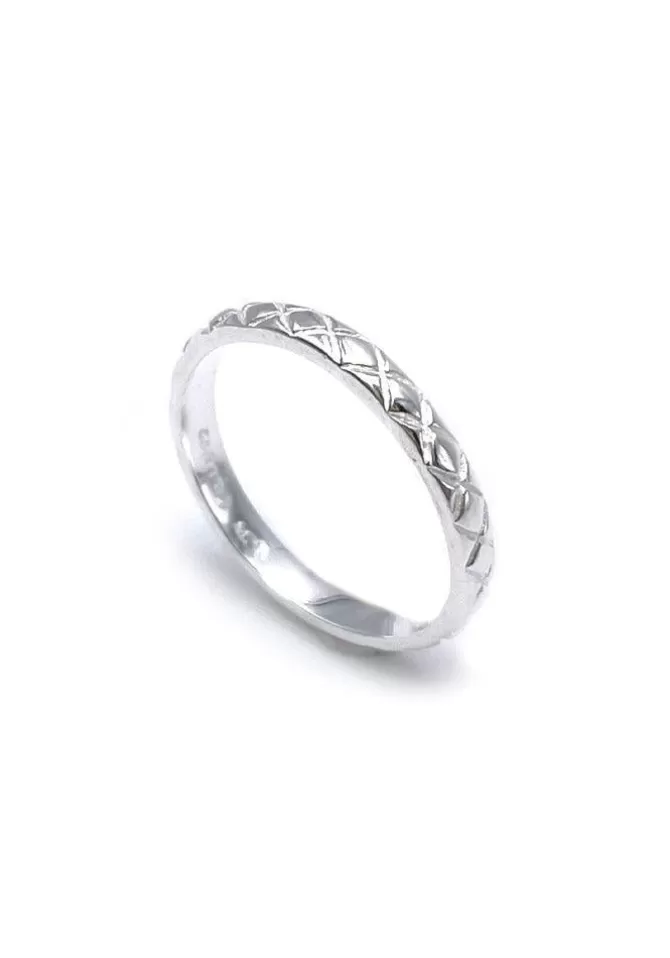 Canyon Bague Fine A Motifs Losanges Argent Best Sale