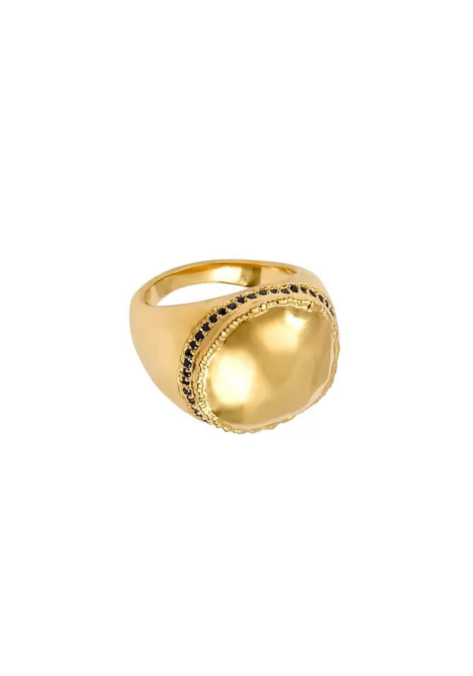 Louise Hendricks Bague Gilda Zircons Noirs Hot