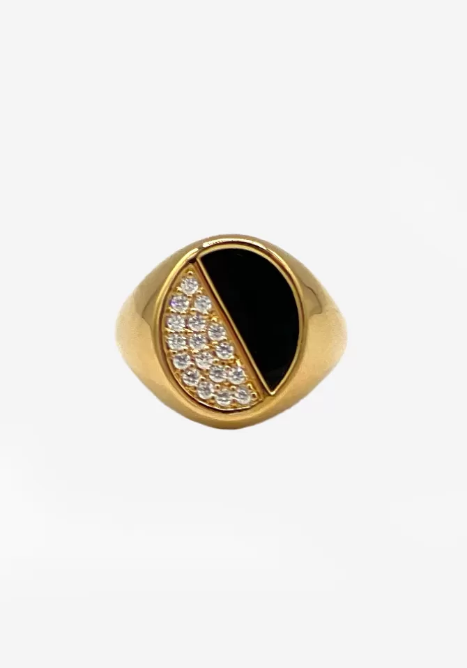 Sigal Bague Halo Onyx Clearance