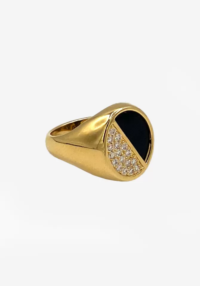 Sigal Bague Halo Onyx Clearance