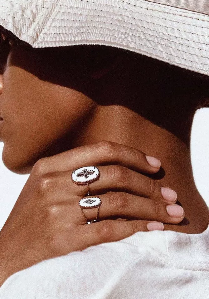 Pascale Monvoisin Bague Mahé Blanche Best Sale