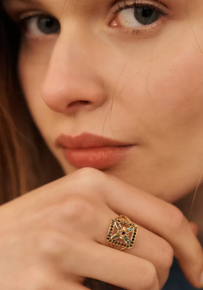 Sophie D Agon Bague Rita 4 Verte Cheap