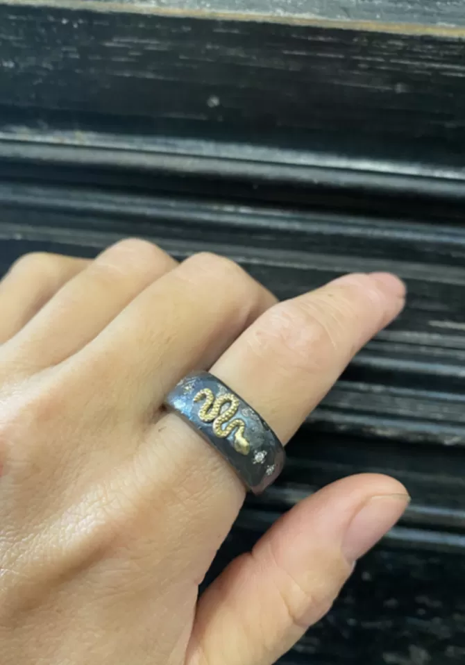 Rusty Thought Bague Serpent Doré Cheap