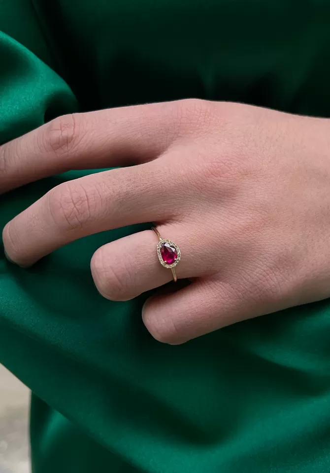 Céline Daoust Bague Stella Rubis Foncé Clearance