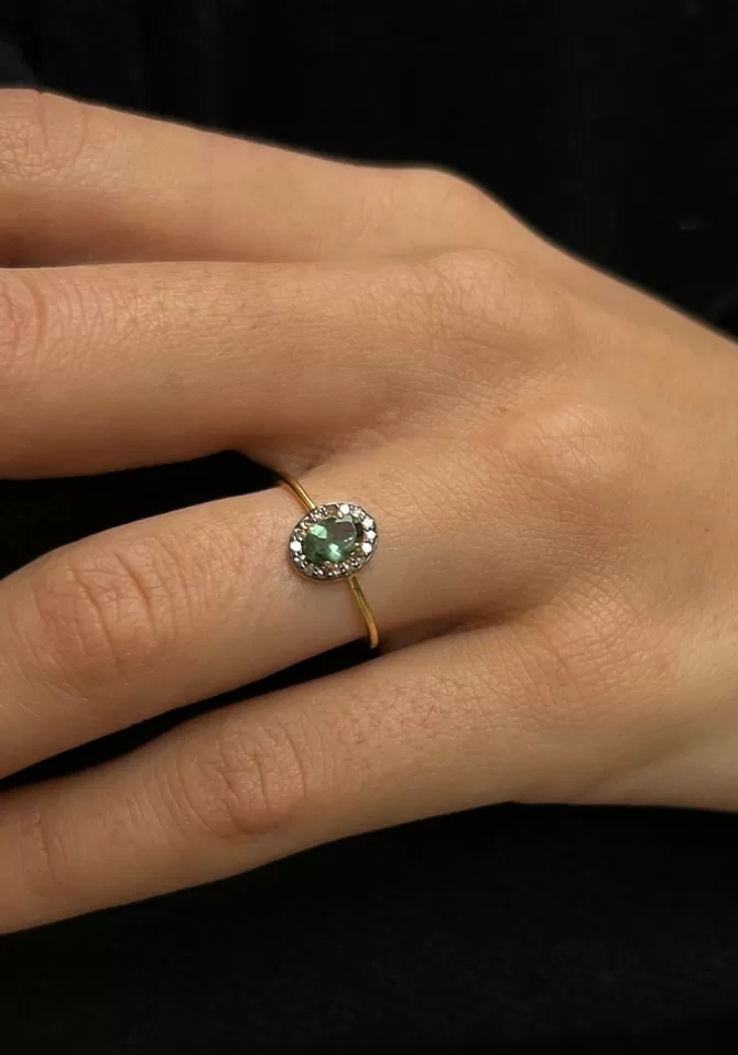Vic et Max Bague Victoria Tourmaline Verte Et Diamants Best Sale