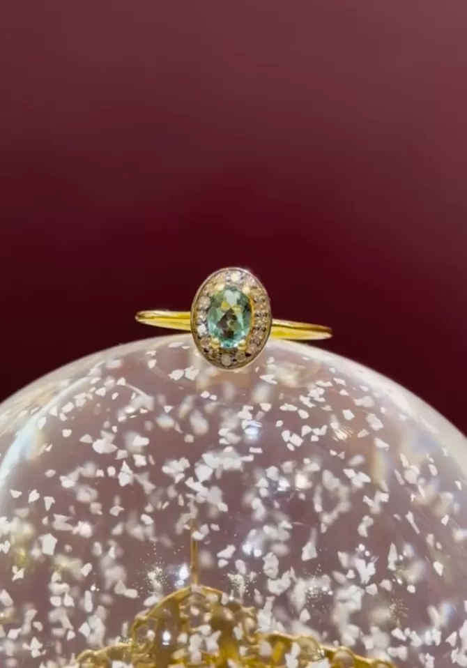 Vic et Max Bague Victoria Tourmaline Verte Et Diamants Best Sale