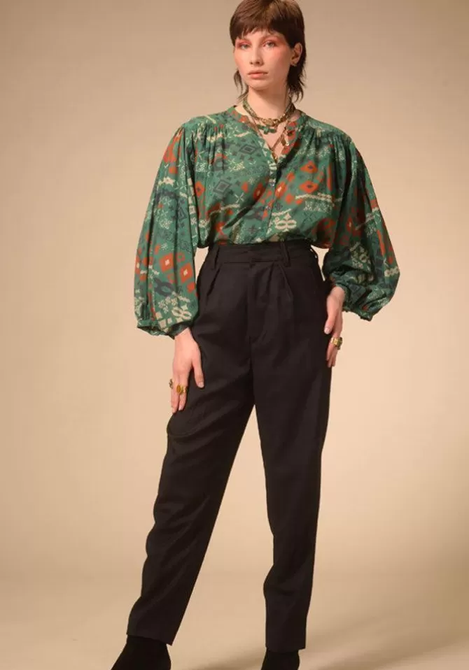 V De Vinster Blouse African Verte Sale