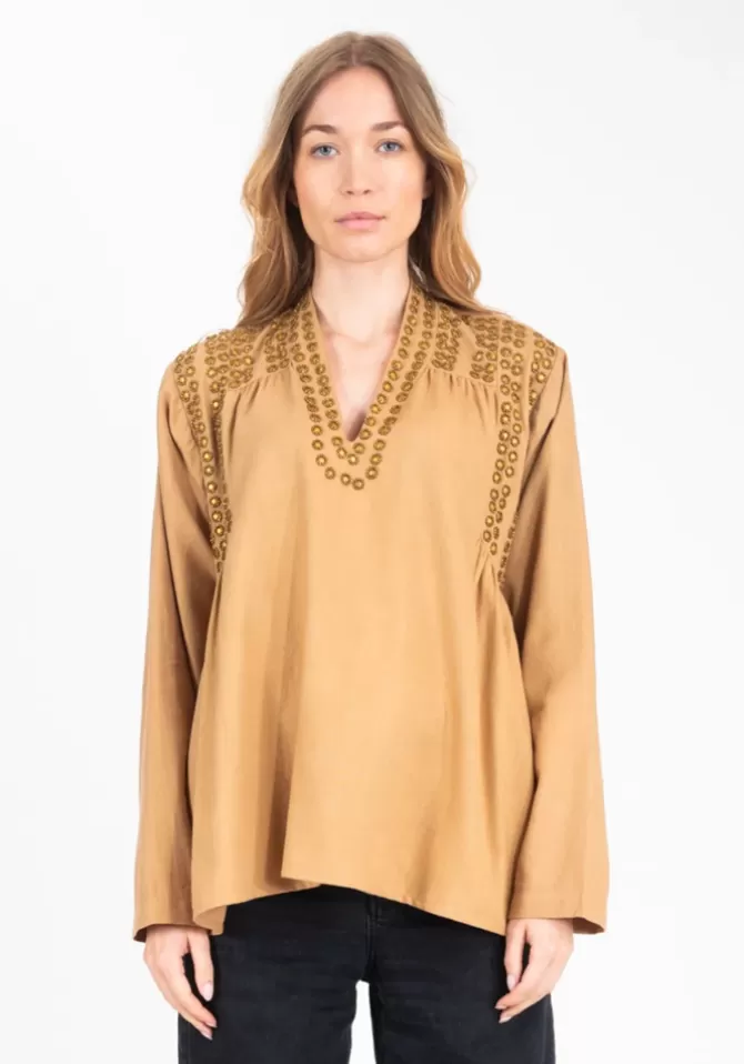 V De Vinster Blouse Bling Camel Hot