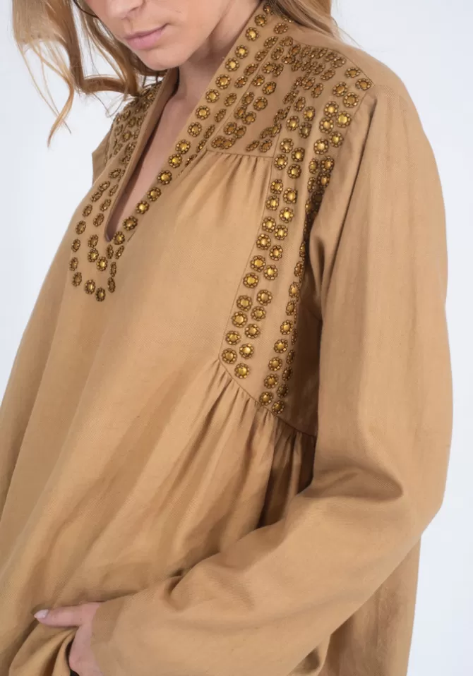 V De Vinster Blouse Bling Camel Hot
