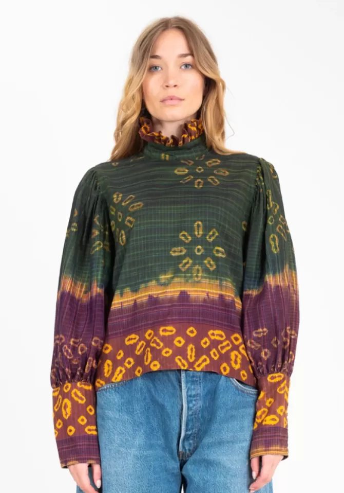 V De Vinster Blouse Samadi Verte Sale