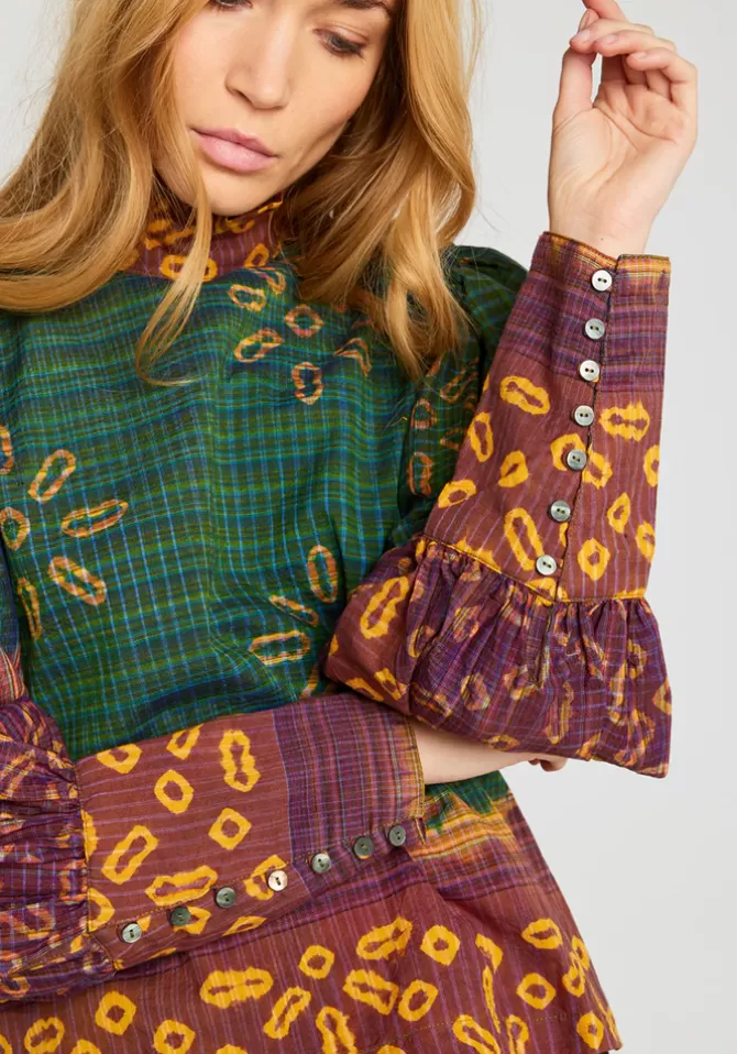 V De Vinster Blouse Samadi Verte Sale