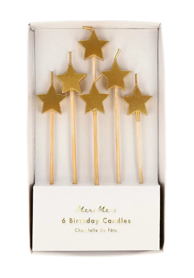 Meri Meri Boite De 6 Bougies Etoiles Dorées Shop