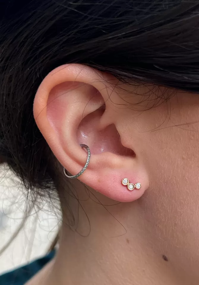 Kismet By Milka Boucle D'Oreille 3 Diamants Cheap