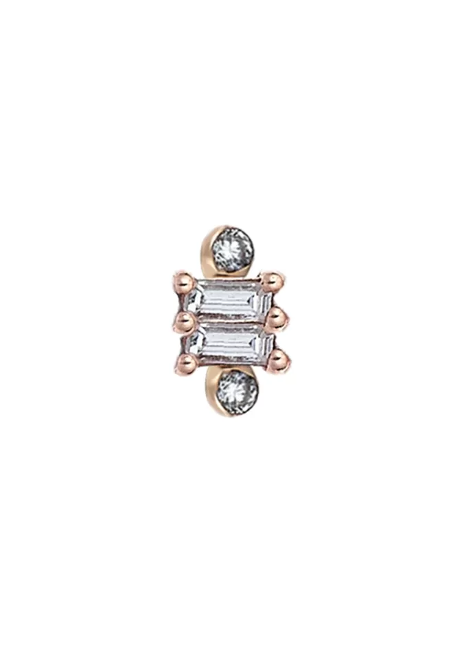 Kismet By Milka Boucle D'Oreille 2 Diamants Baguettes Shop