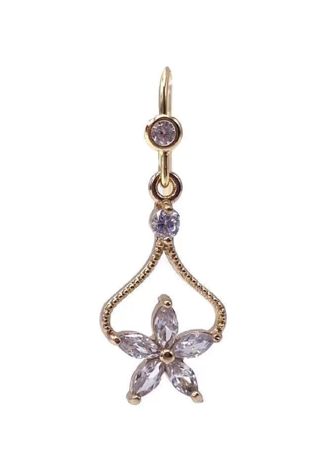 Virginie Berman Boucle D'Oreille Avec Pendentif Coeur Inversé Avec Fleur Shop