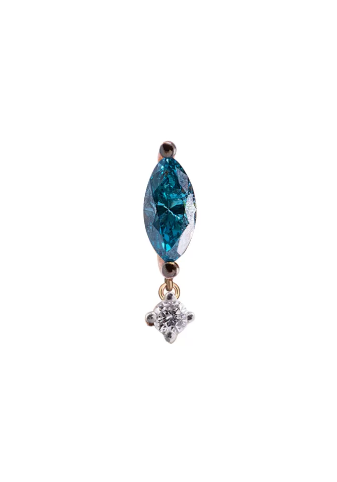 Kismet By Milka Boucle D'Oreille Diamant Bleu Marquise Shop