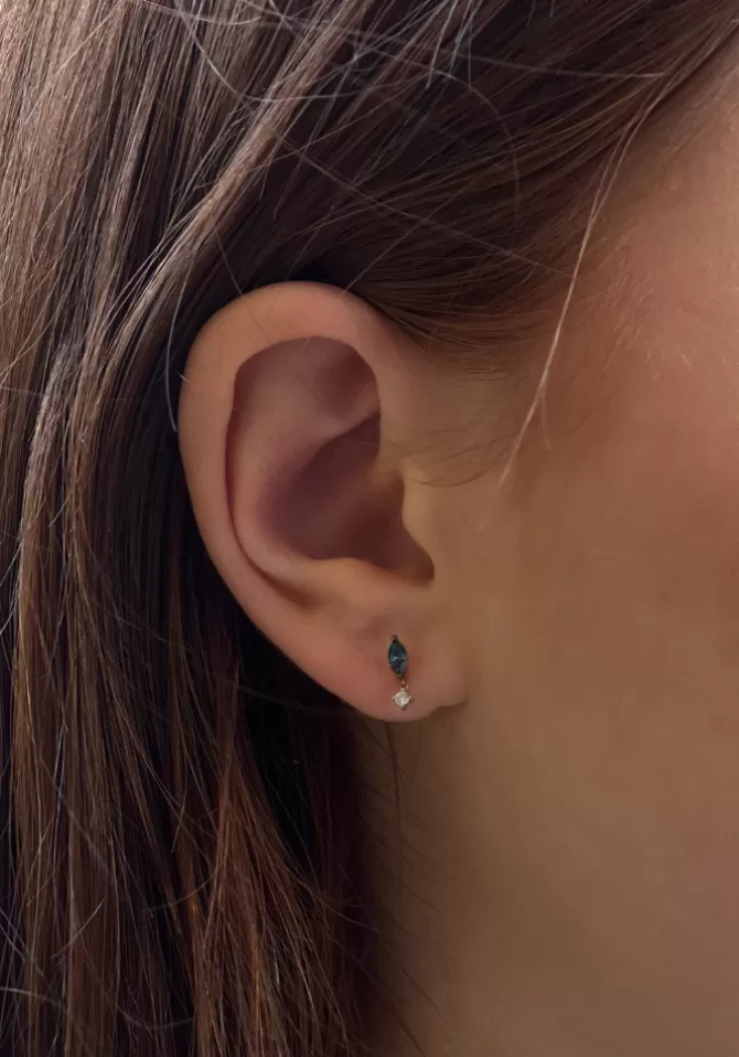 Kismet By Milka Boucle D'Oreille Diamant Bleu Marquise Shop