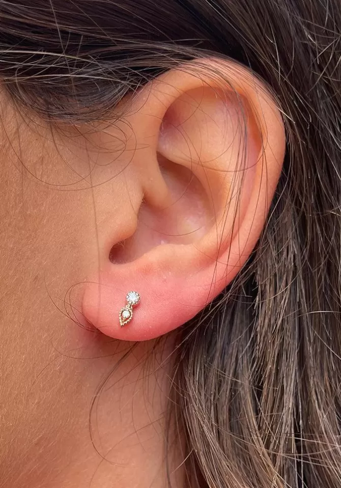 Kismet By Milka Boucle D'Oreille Droplet Solitaire Fashion