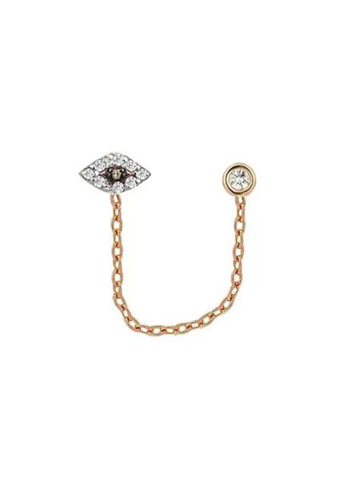 Kismet By Milka Boucle D'Oreille Eye Haven Solitaire Chain Cheap