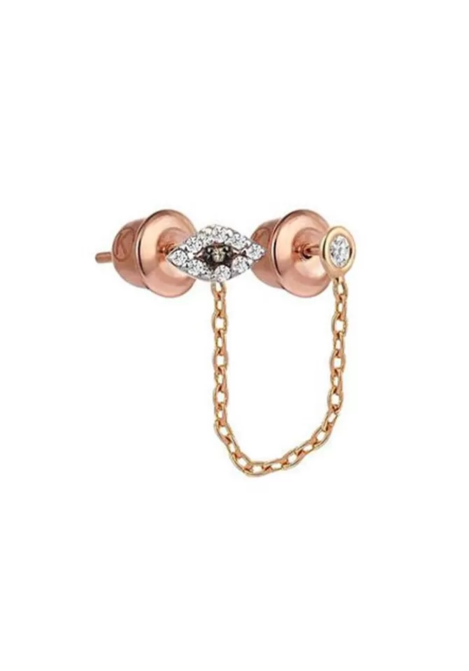 Kismet By Milka Boucle D'Oreille Eye Haven Solitaire Chain Cheap