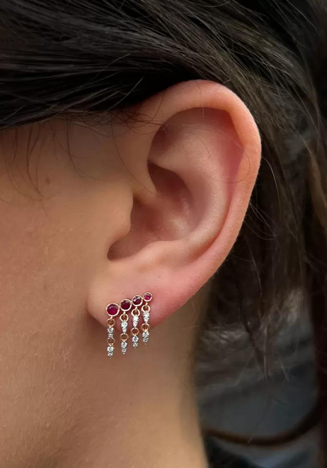 Kismet By Milka Boucle D'Oreille Fiesta Rubis Droite Flash Sale