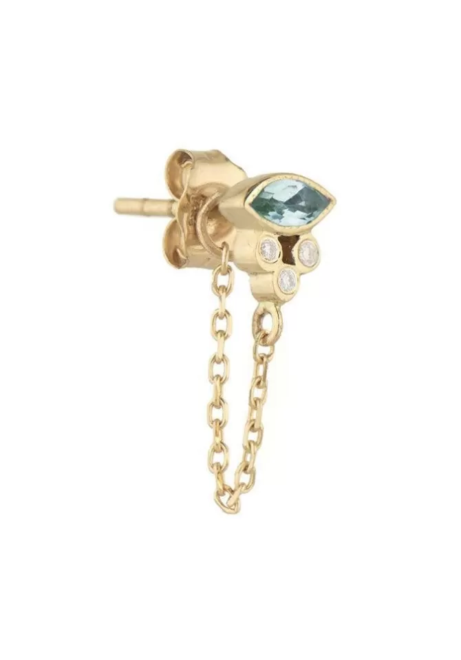 Céline Daoust Boucle D'Oreille Marquise Tourmaline Bleue Fashion