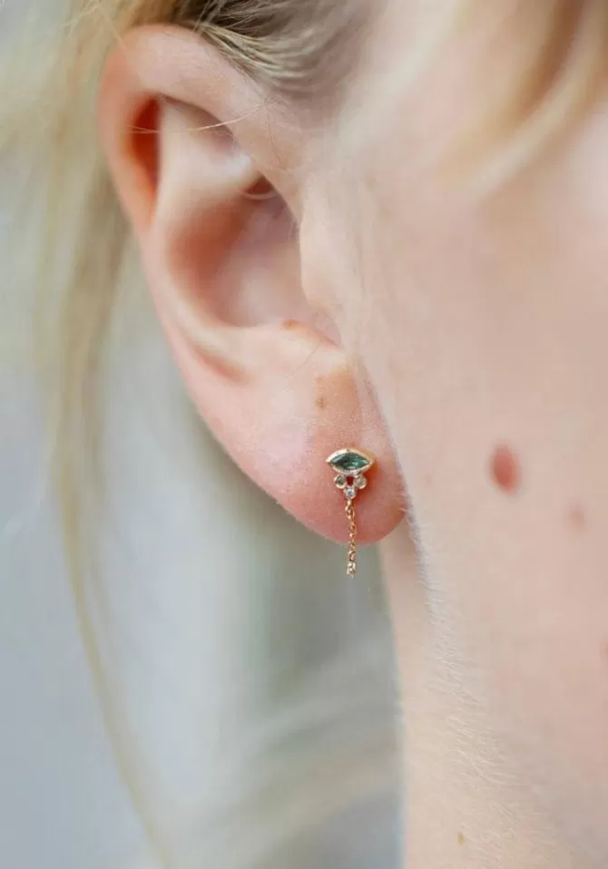 Céline Daoust Boucle D'Oreille Marquise Tourmaline Bleue Fashion