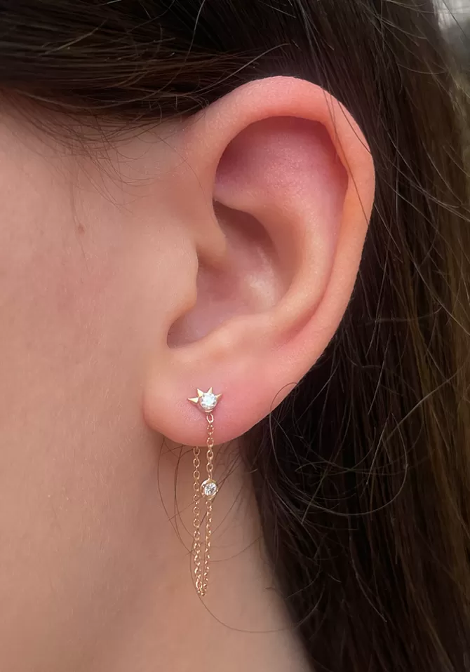 Kismet By Milka Boucle D'Oreille Oh Miles Drop Diamants Blancs Outlet