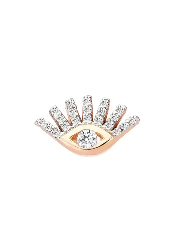 Kismet By Milka Boucle D'Oreille Pave Evil Eye Diamants Blancs Best
