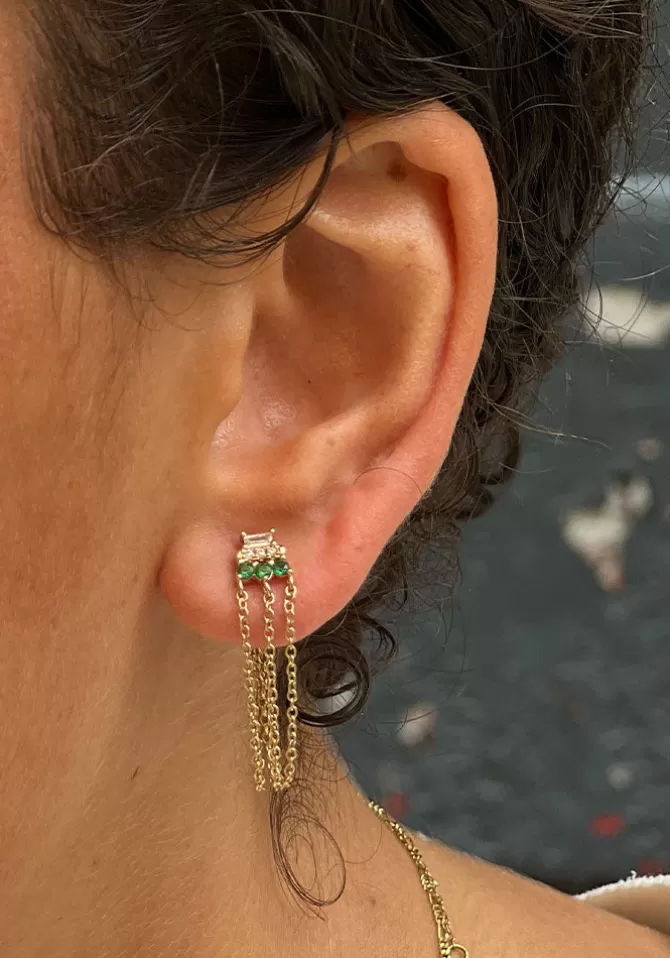 Rose Marie Paris Boucle D'oreille Puka Verte Best Sale