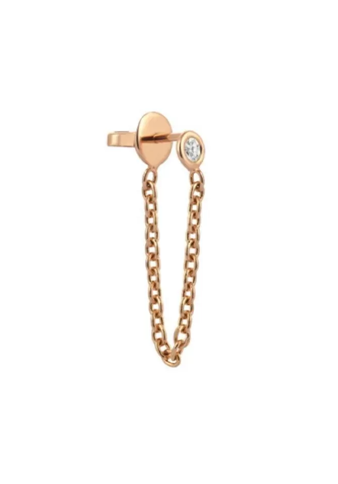 Kismet By Milka Boucle D'Oreille Solitaire Diamond Dangling Chain Diamant Blanc Hot