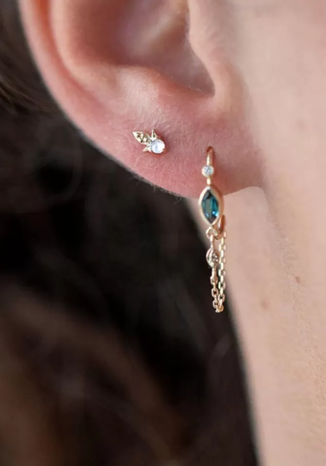 Céline Daoust Boucle D'Oreille Spaceship Pierre De Lune Discount