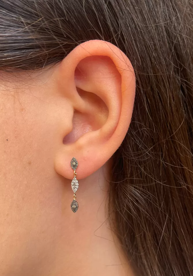 Kismet By Milka Boucle D'Oreille 10th Eye Haven Triple Dangling Hot