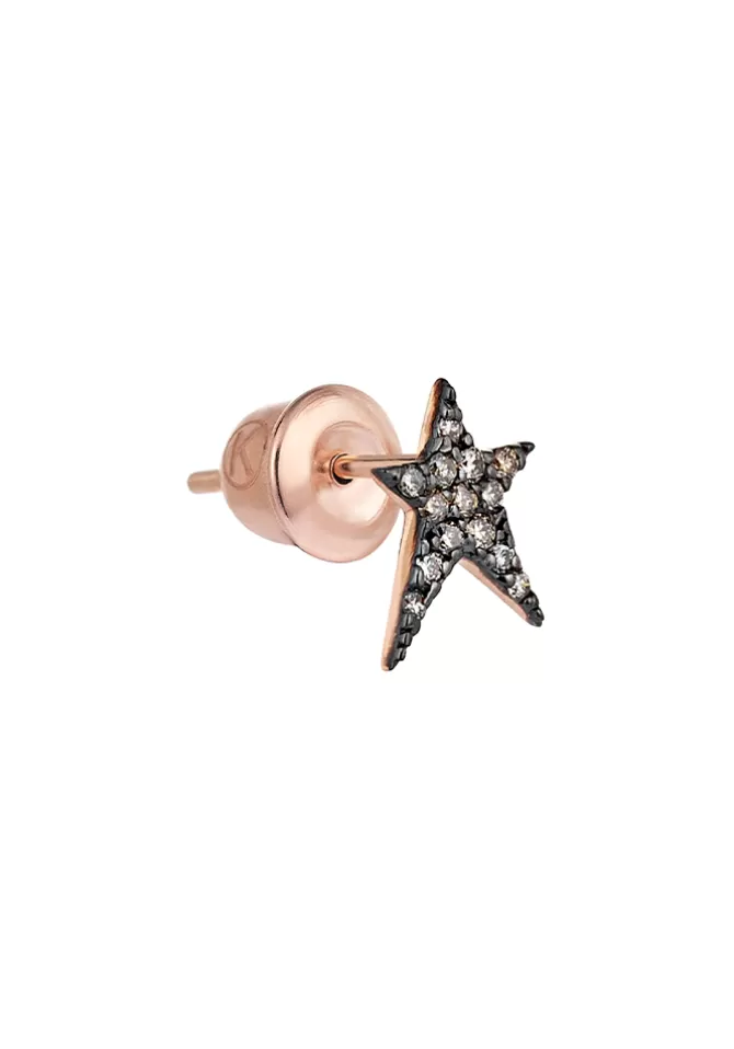 Kismet By Milka Boucle D'Oreille Étoile Asymétrique Diamant Champ. New