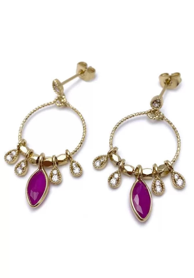 Hanka Ïn Boucles D'Oreille Princess Agate Rose Sale