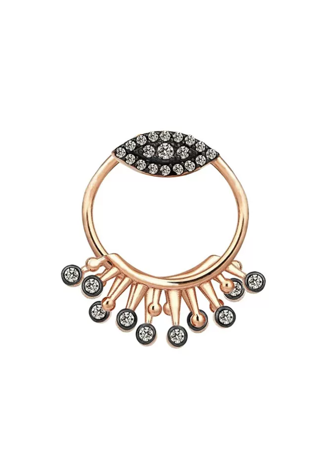 Kismet By Milka Boucles D'Oreille 10th Eye Eternal Round Diamants Champagne Flash Sale
