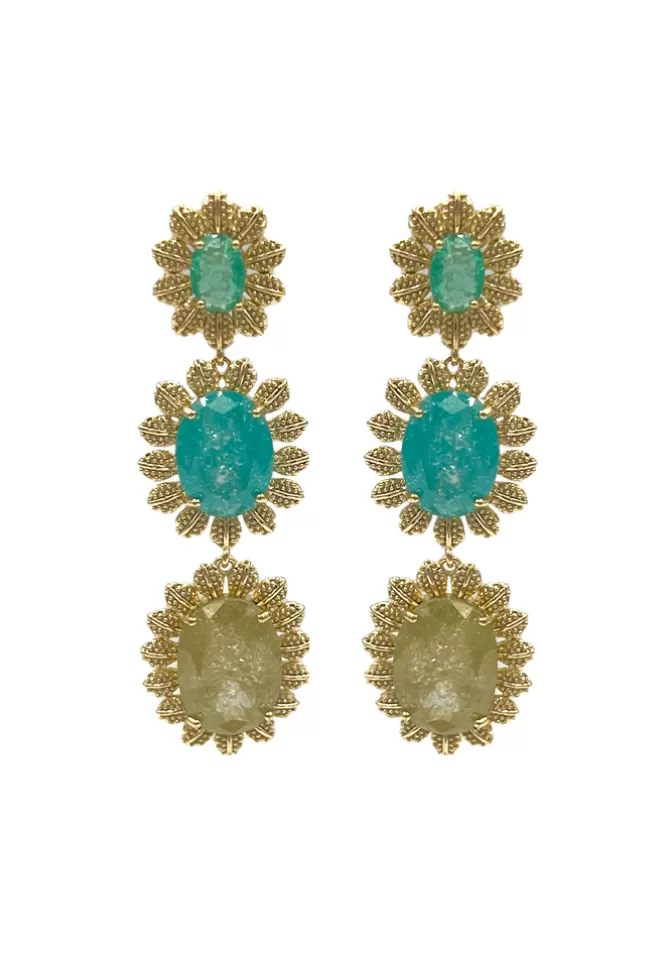 Maison Baika Boucles D'Oreilles Benedict Vertes Et Bleues Cheap